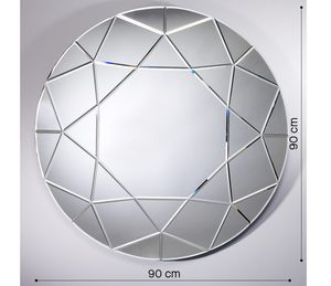 dimensions du Miroir rond mural design moderne forme de diamant - Souffle d'intérieur