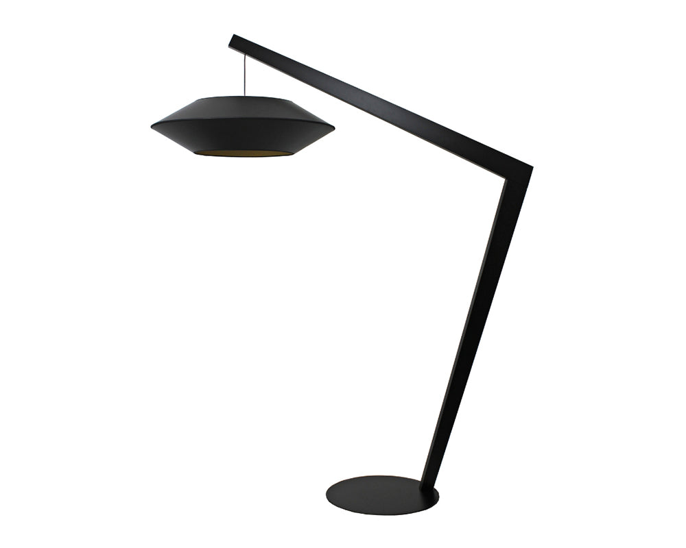 Lampadaire design arc moderne noir ovni flamluce -SOUFFLE D'intérieur