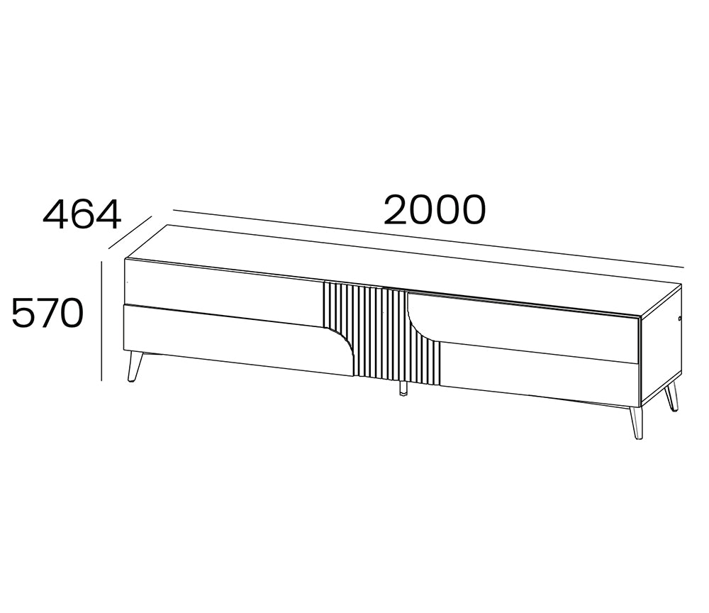 Meuble tv blanc et bois design 200cm - Marquis