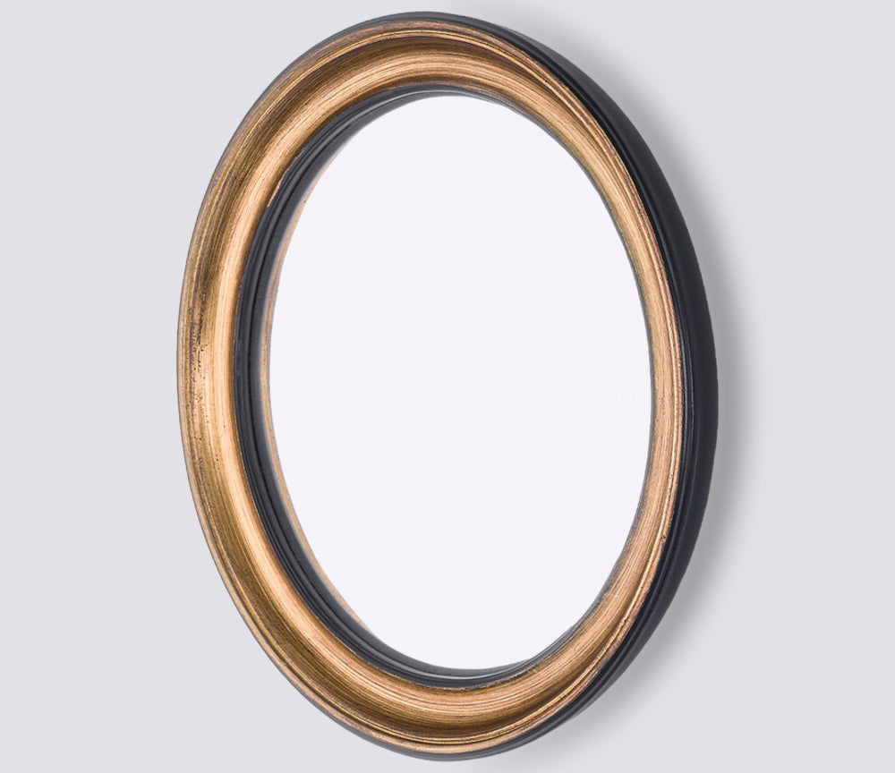 Miroir convexe déco noir et or 44cm de diamètre