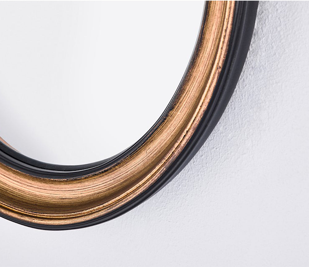 Miroir convexe déco noir et or 44cm de diamètre
