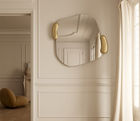 Miroir design contour dore - Deknudt mirrors - Souffle d'Intérieur