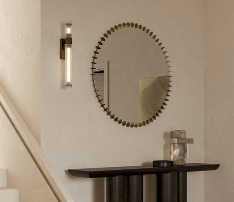 Miroir design rond avec ornement doré - Deknudt mirrors - Souffle d'Intérieur