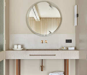 Miroir design rond élégant pour salle de bain - Deknudt - Souffle d'intérieur 