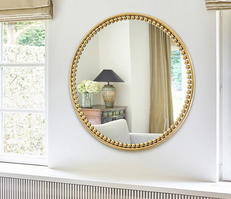 Miroir doré rond salon - Deknudt mirrors - Souffle d'Intérieur