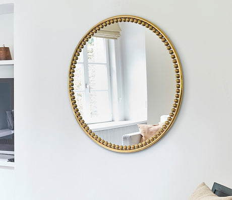 Miroir doré rond salon - Deknudt mirrors - Souffle d'Intérieur