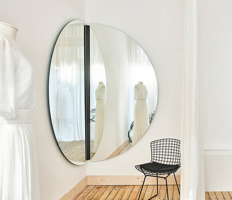 Miroir grand rond d'angle M - Deknudt mirrors - Souffle d'Intérieur