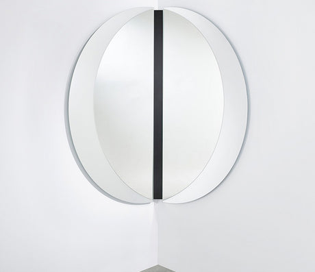 Miroir grand rond d'angle M - Deknudt mirrors - Souffle d'Intérieur