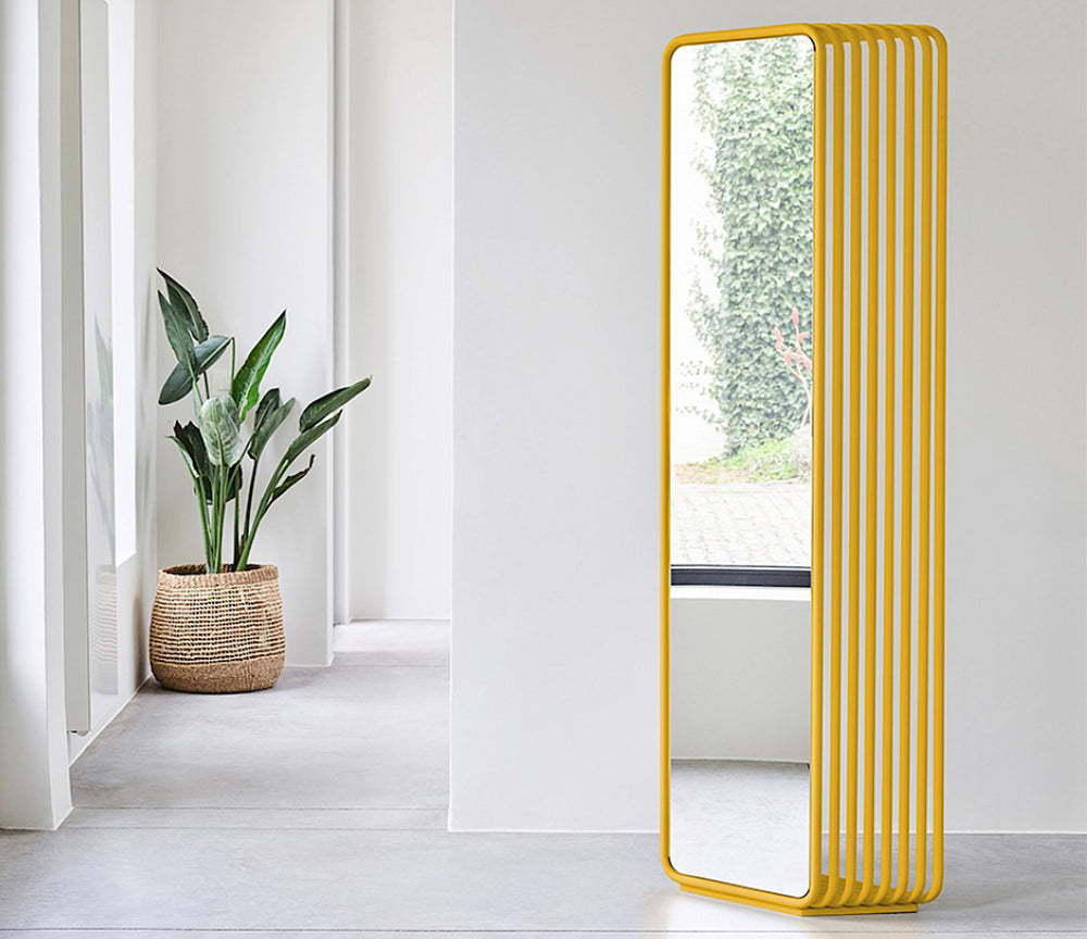 Miroir jaune salon rectangulaire 193x77cm - Echo