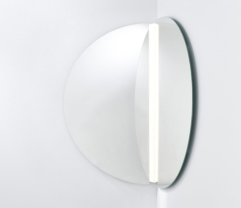 Miroir rond lumineux d'angle design 150x150cm - Luna