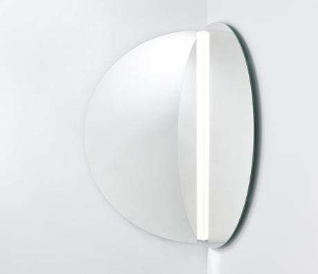 Miroir rond lumineux d'angle design - Deknudt mirrors - Souffle d'Intérieur