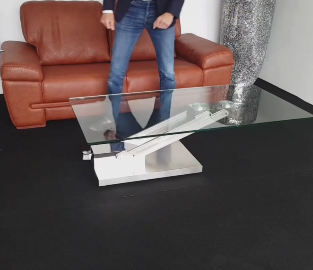 table basse relevable en verre trempé design luxe eda concept 