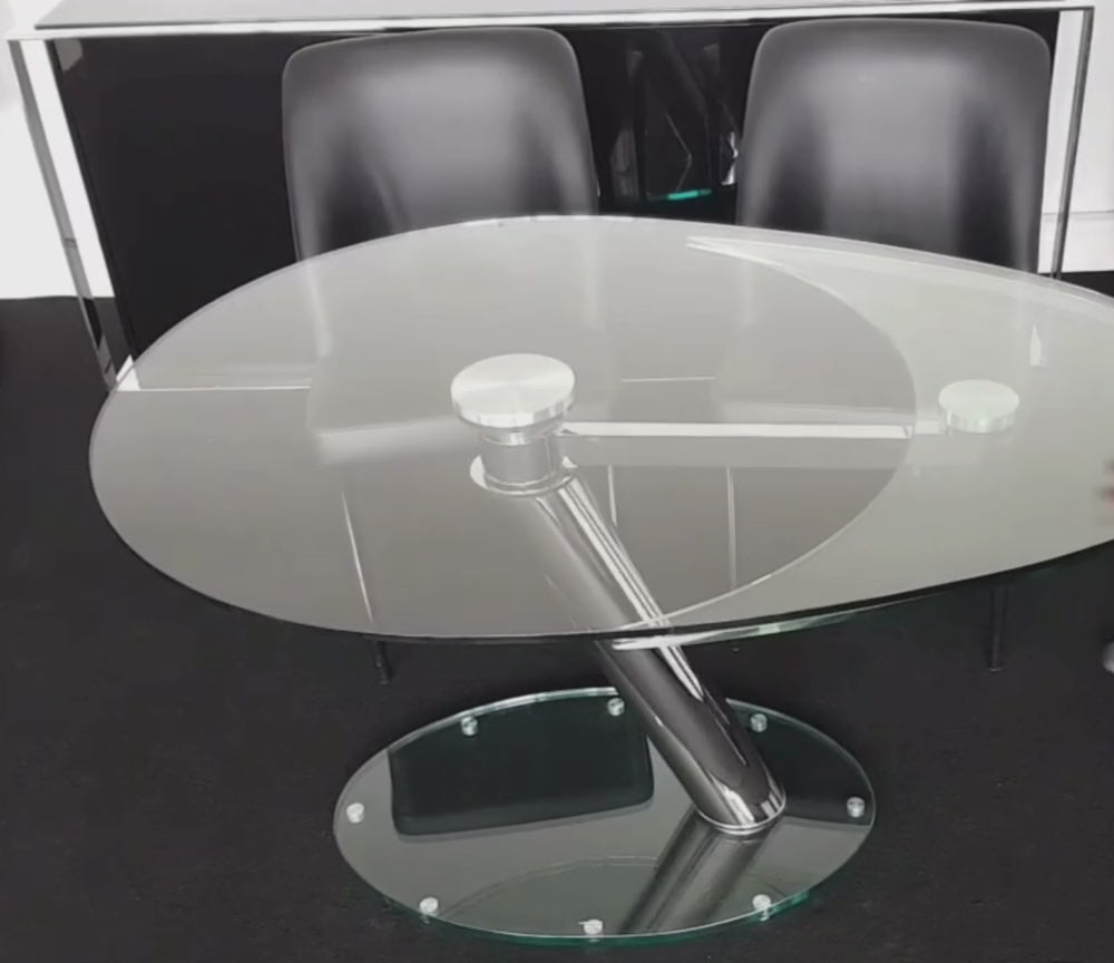 table a manger en verre trempé extensible design italien