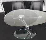 table a manger en verre trempé extensible design italien