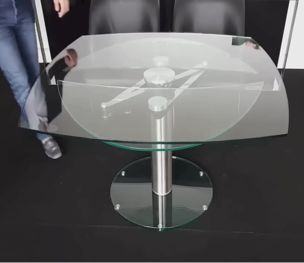 Table en verre extensible 110x110cm - Emilia