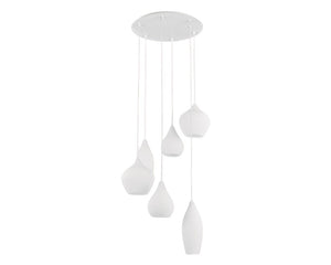 Suspension verre blanc design et moderne - Souffled'interieur