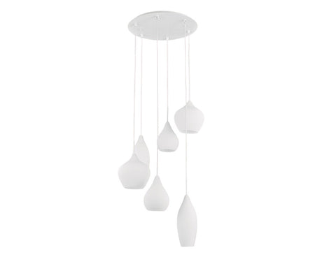 Suspension verre blanc design et moderne - Souffled'interieur