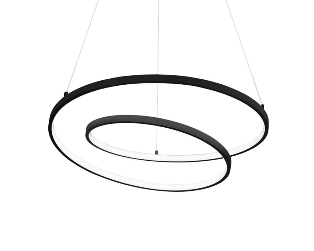 Suspension lustre led contemporaine noir  - SOUFFLE D'intérieur