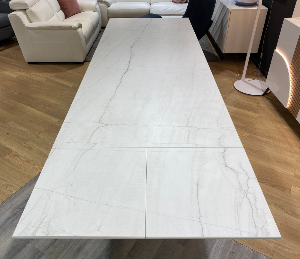 Table céramique extensible marbre blanc - SOUFFLE D'intérieur