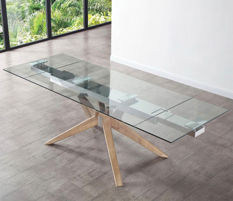 Table en verre extensible design contemporaine rectangulaire 160 cm - Souffle d'intérieur