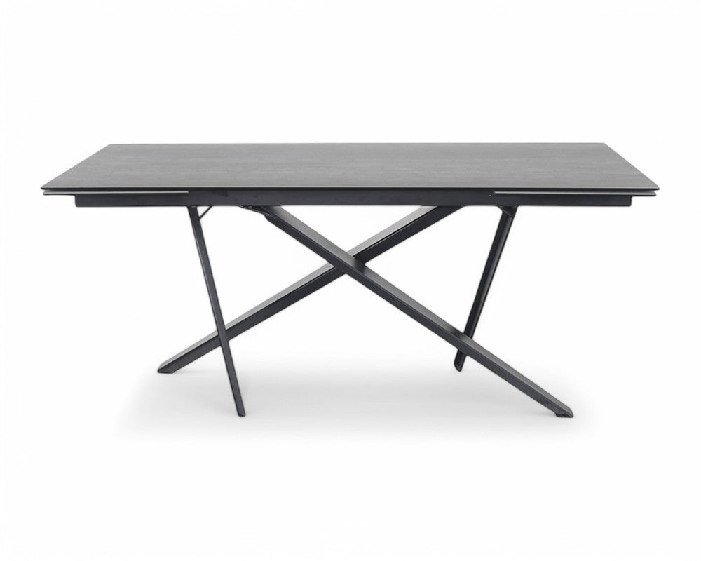 table ceramique extensible anthracite italienne pied central - Souffle d'intérieur - Lievens