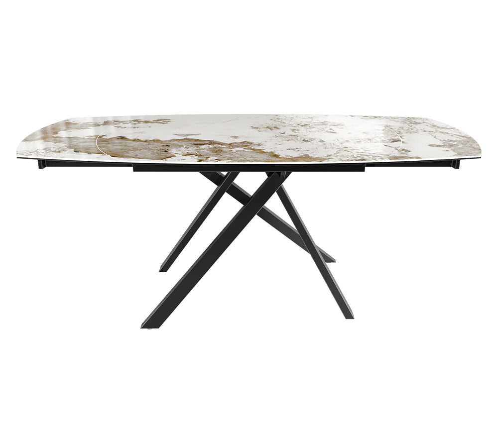 table akante céramique extensible pieds métal noir - Souffle d'intérieur