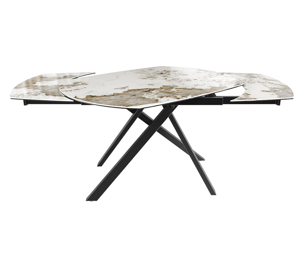 table akante céramique extensible pieds métal noir - Souffle d'intérieur