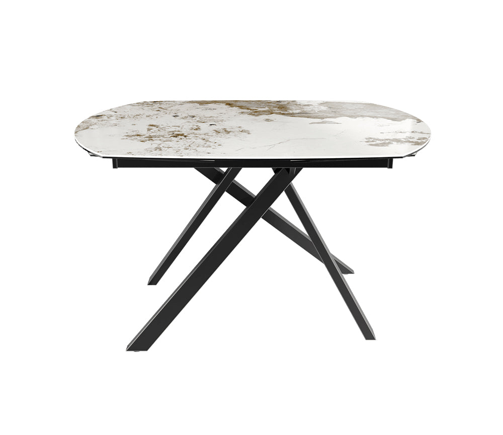 table akante céramique extensible pieds métal noir - Souffle d'intérieur