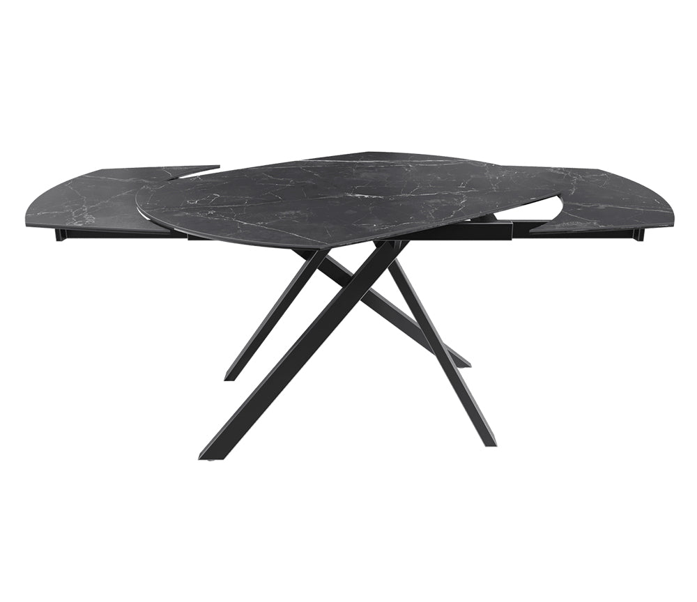 table akante céramique extensible pieds métal noir - Souffle d'intérieur