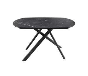 table akante céramique extensible pieds métal noir - Souffle d'intérieur