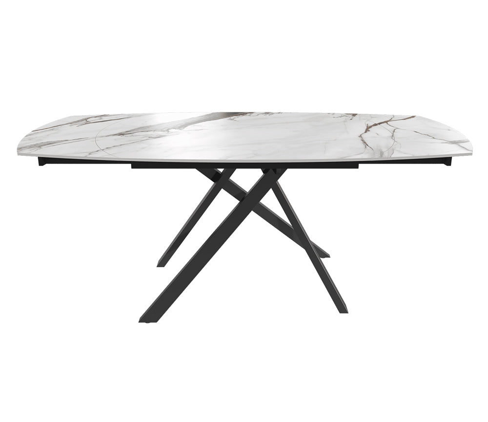 table akante céramique extensible pieds métal noir - Souffle d'intérieur