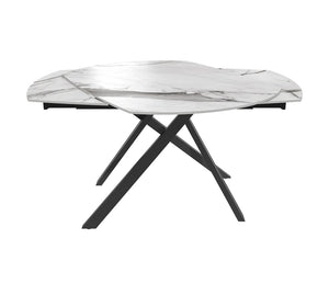 table akante céramique extensible pieds métal noir - Souffle d'intérieur