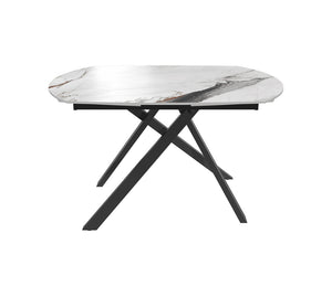 table akante céramique extensible pieds métal noir - Souffle d'intérieur