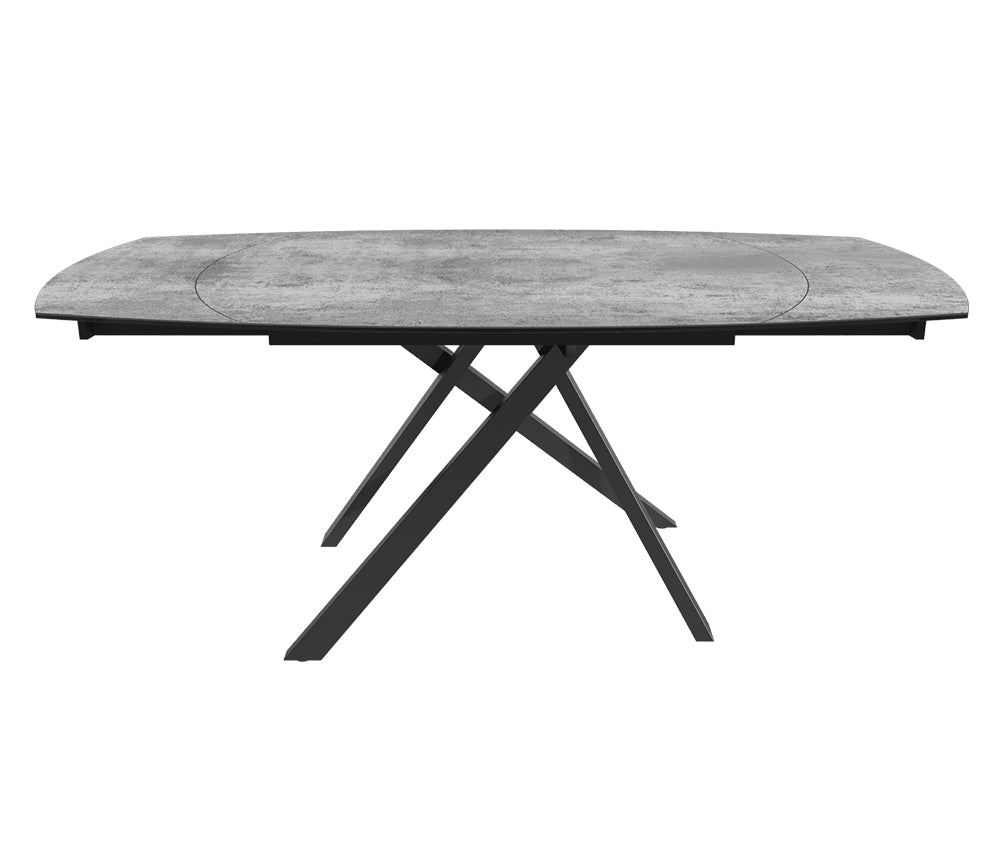 table akante céramique extensible pieds métal noir - Souffle d'intérieur