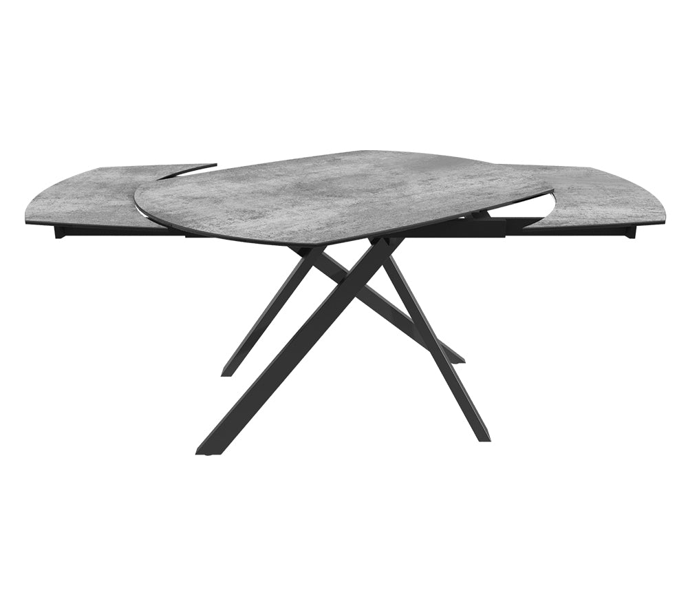 table akante céramique extensible pieds métal noir - Souffle d'intérieur