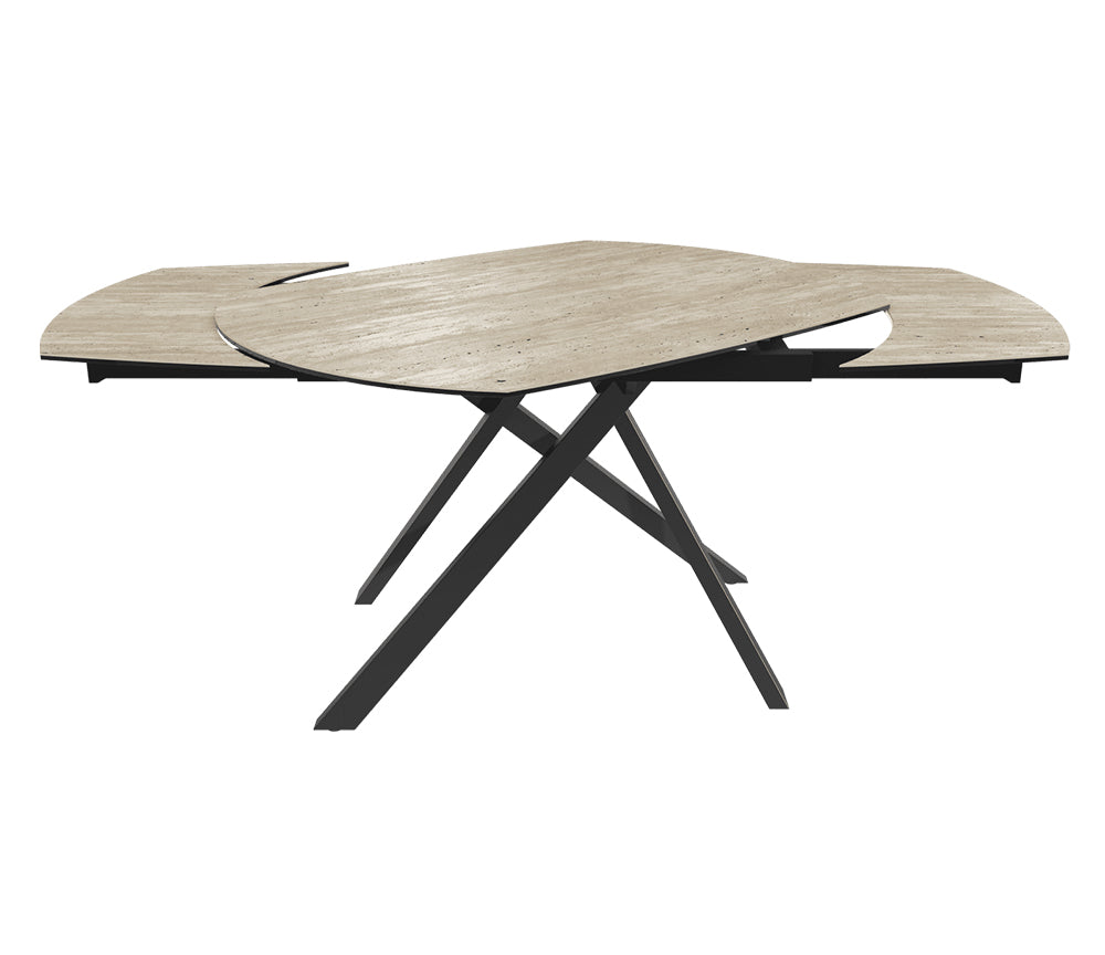 table akante céramique extensible pieds métal noir - Souffle d'intérieur