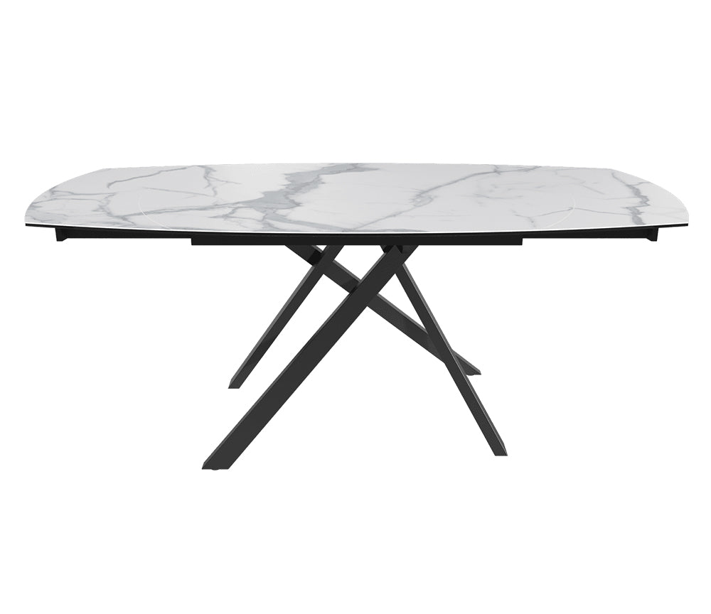 table akante céramique extensible pieds métal noir - Souffle d'intérieur