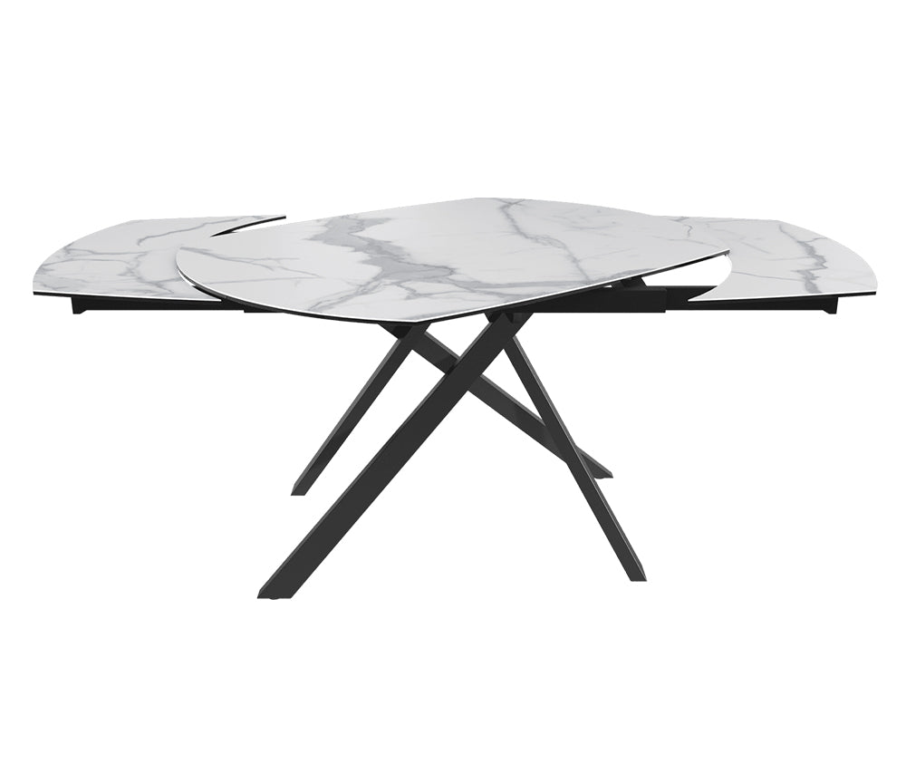 table akante céramique extensible pieds métal noir - Souffle d'intérieur