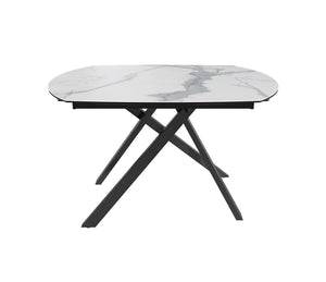 table akante céramique extensible pieds métal noir - Souffle d'intérieur