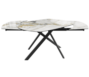 table akante céramique extensible pieds métal noir - Souffle d'intérieur