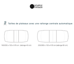 Table céramique extensible gris clair au design moderne - Souffle d'intérieur - Akante