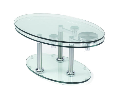 Table basse en verre design ovale pivotante  - Souffle d'intérieur 