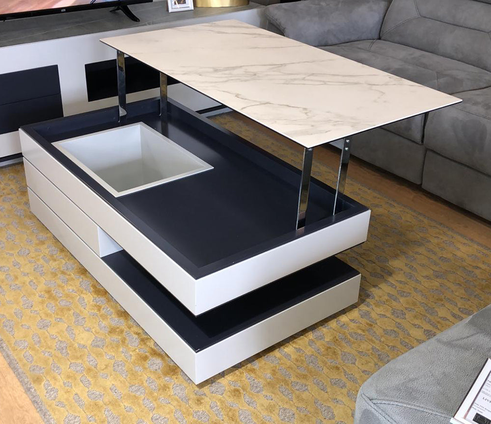 Table basse céramique avec plateau relevable  - Souffle d'intérieur