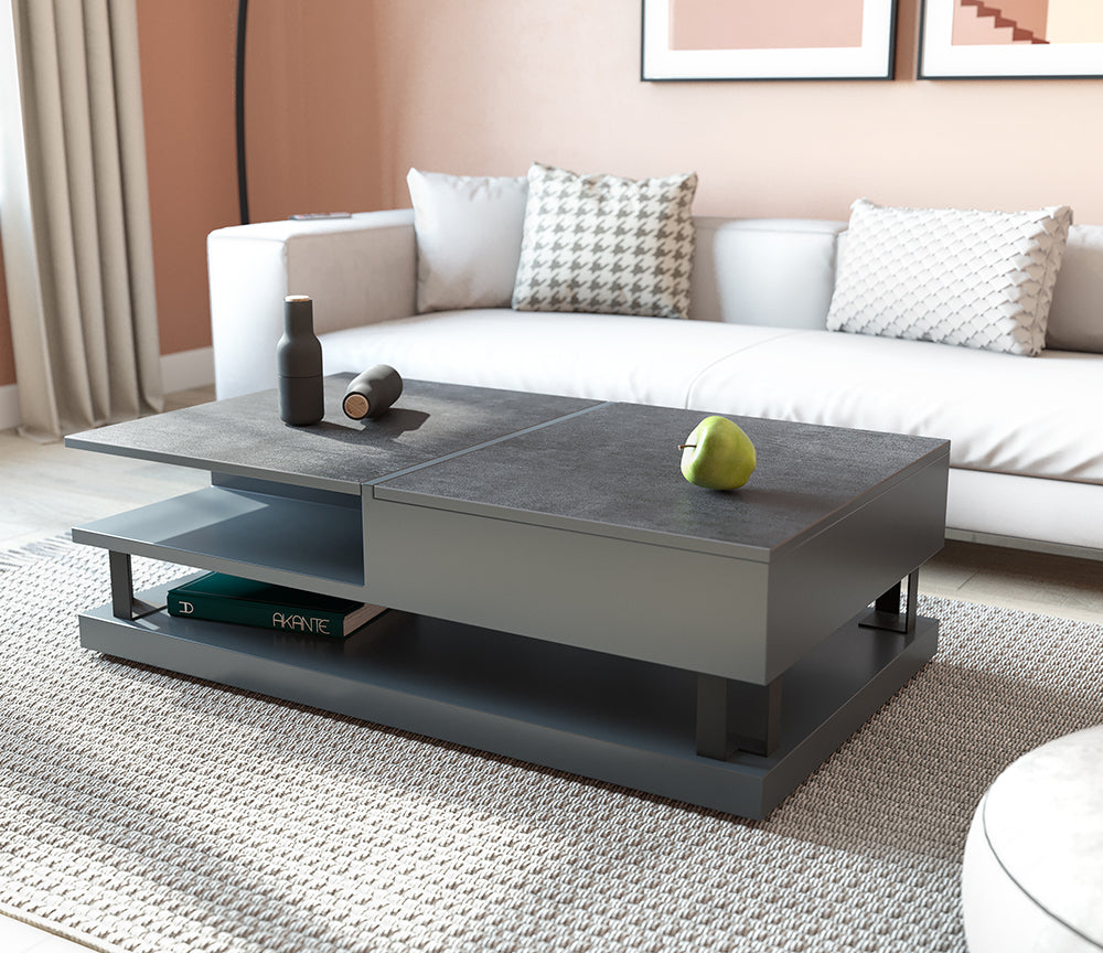 Table basse avec rangement avec plateau relevable - Akante - Souffle d'Intérieur