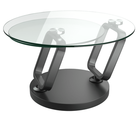 table basse ronde articulé design pieds noir mat - Souffle d'intérieur