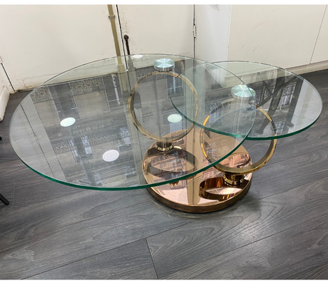 table basse en verre ronde pivotante - Souffle d'intéireur