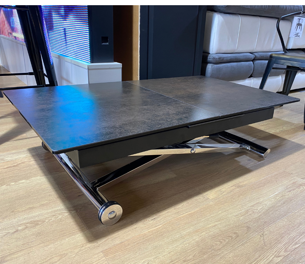 table basse relevable et extensible céramique - Souffle d'intérieur