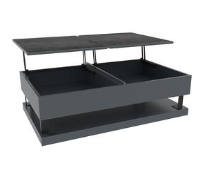 Table basse rectangulaire noire avec pieds en acier inoxidable - Akante - Souffle d'Intérieur 