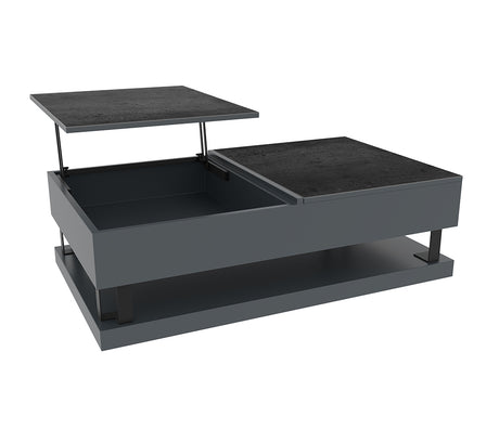 Table basse rectangulaire noire avec pieds en acier inoxidable - Akante - Souffle d'Intérieur 