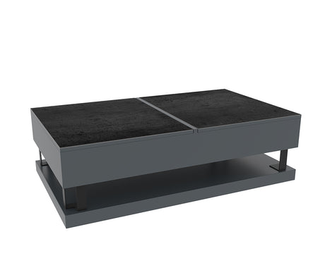 Table basse rectangulaire noire avec pieds en acier inoxidable - Akante - Souffle d'Intérieur 